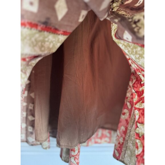 JM Collection Womens Boho Patchwork Maxi Skirt 16 Earthy Festival Elastic Waist - Picture 6 of 9